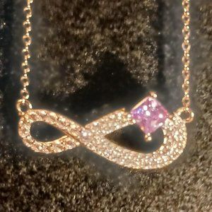 18K Gold Plated Necklace with Silver, Infinity Zirconia